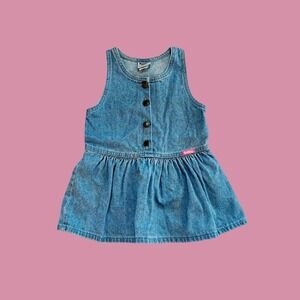Vintage Oshkosh B’Gosh Light Denim Dress, Made in USA, Size 2T